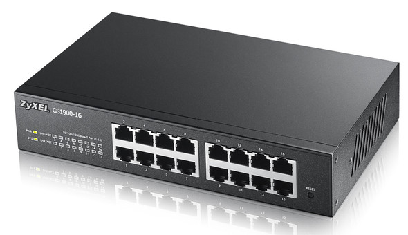 Zyxel GS1900-16 network switch Managed Gigabit Ethernet (10/100/1000) Black GS1900-16 760559121006