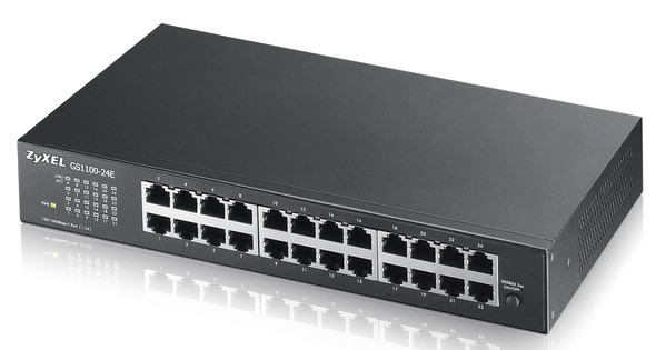 Zyxel GS1100-24E network switch Unmanaged Gigabit Ethernet (10/100/1000) Black GS1100-24E 760559121044