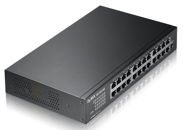 Zyxel GS1100-24E network switch Unmanaged Gigabit Ethernet (10/100/1000) Black GS1100-24E 760559121044