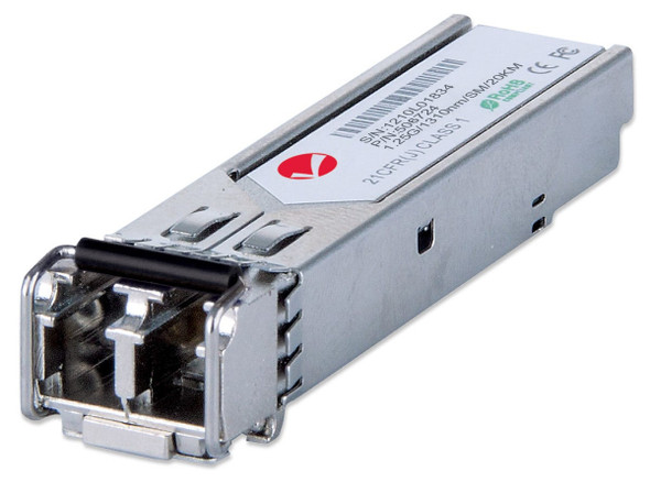 Intellinet Transceiver Module Optical, Gigabit Ethernet SFP Mini-GBIC, 1000Base-Lx (LC) Single-Mode Port, 20km, MSA Compliant, Equivalent to Cisco GLC-LH-SM, Three Year Warranty 506724 766623506724