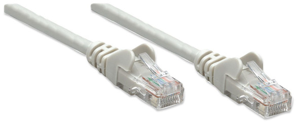 Intellinet Network Patch Cable, Cat5e, 0.5m, Grey, CCA, U/UTP, PVC, RJ45, Gold Plated Contacts, Snagless, Booted, Lifetime Warranty, Polybag 318228 766623318228