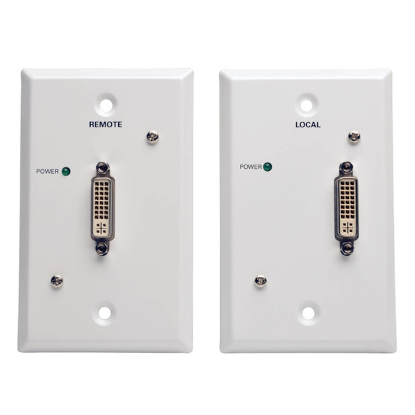 Tripp Lite B140-1P1-WP-1 DVI over Cat5/Cat6 Passive Extender Wallplate Kit, Transmitter and Receiver, 1920x1080 60Hz, Up to 100 ft. (30 m), TAA B140-1P1-WP-1 037332163028