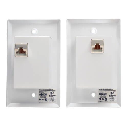 Tripp Lite B140-1P1-WP-1 DVI over Cat5/Cat6 Passive Extender Wallplate Kit, Transmitter and Receiver, 1920x1080 60Hz, Up to 100 ft. (30 m), TAA B140-1P1-WP-1 037332163028