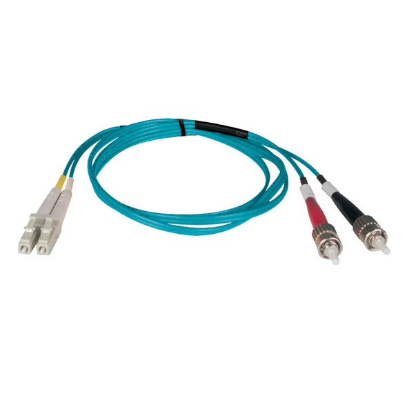 Tripp Lite N818-03M 10Gb Duplex Multimode 50/125 OM3 LSZH Fiber Patch Cable (LC/ST) - Aqua, 3M (10 ft.) N818-03M 037332134707