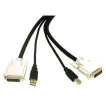 C2G 6ft DVI Dual Link/USB 2.0 KVM Cable DVI cable 1.8 m DVI-D Black 14177 757120141778
