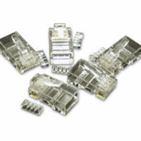C2G RJ45 Cat5E Modular Plug for Round Solid/Stranded Cable 25pk wire connector RJ-45 Transparent 27573 757120275732