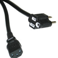 C2G 6ft Universal 16 AWG Power Cord with Extra Outlet (IEC320C13 to NEMA 5-15P) Black 1.82 m 30536 757120305361