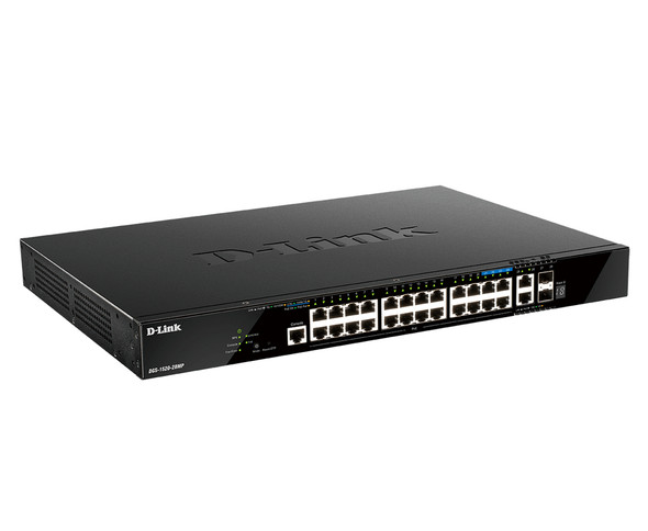 D-Link DGS-1520-28MP network switch Managed L3 10G Ethernet (100/1000/10000) Power over Ethernet (PoE) 1U Black DGS-1520-28MP 790069454776