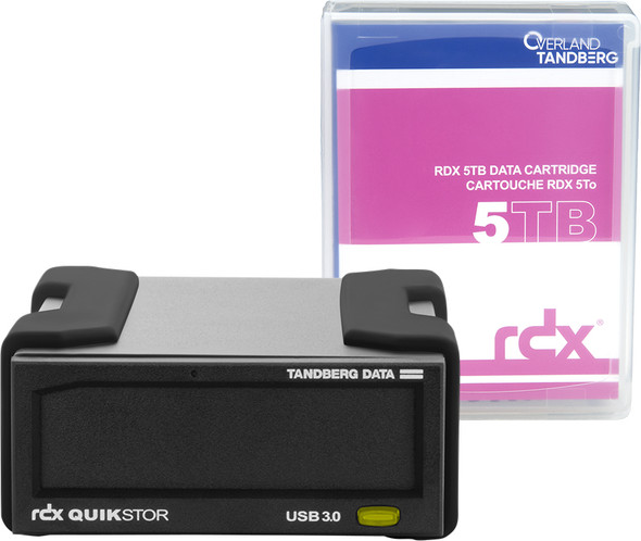 Overland-Tandberg RDX external drive kit with 5TB cartridge, black, USB3+ 8882-RDX 712880188821