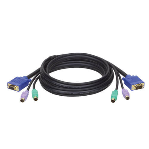 Tripp Lite P753-015 PS/2 (3-in-1) Cable Kit for KVM Switch B007-008, 15 ft. (4.57 m) P753-015 037332126085