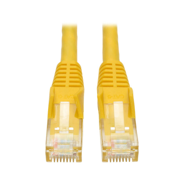 Tripp Lite Cat6 Gigabit Snagless Molded UTP Ethernet Patch Cable, 24 AWG, 550 MHz/1 Gbps (RJ45 M/M), Yellow, 3.05 m N201-010-YW 037332125569
