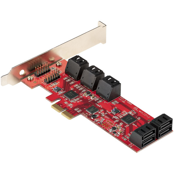 StarTech.com SATA PCIe Card - 10 Port PCIe SATA Expansion Card - 6Gbps - Low/Full Profile - Stacked SATA Connectors - ASM1062 Non-Raid - PCI Express to SATA Converter/Adapter 10P6G-PCIE-SATA-CARD 065030893763