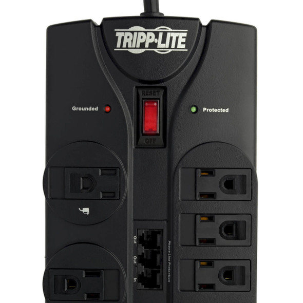 Tripp Lite Protect It! 12-Outlet Surge Protector, 8-ft. Cord, 2880 Joules, Tel/Modem/Coaxial Protection TLP1208TELTV 037332152510