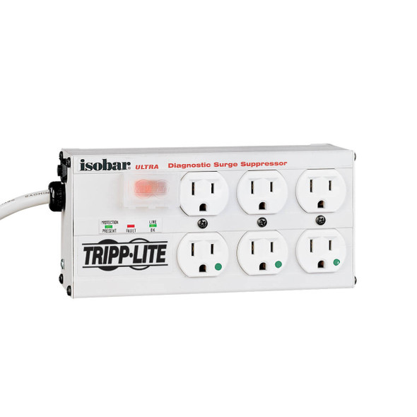 Tripp Lite Isobar Surge Protector with 6 Hospital-Grade Outlets, 15-ft. Cord, 3300 Joules ISOBAR6ULTRAHG 037332011152