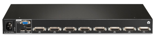 Vertiv Avocent 1x8 KVM switch with USB, w/OSD, push (touch) button switching, keystroke switching, cascade support, internal power supply AV108-400