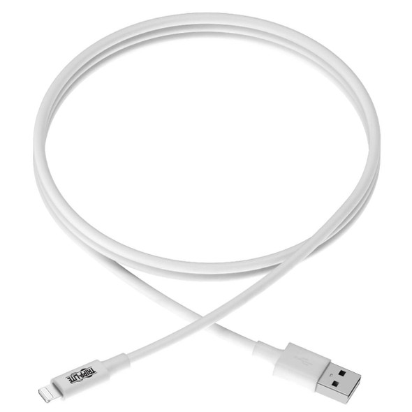 Tripp Lite M100-006-WH USB-A to Lightning Sync/Charge Cable, MFi Certified - White, M/M, USB 2.0, 6 ft. (1.83 m) M100-006-WH 037332182180