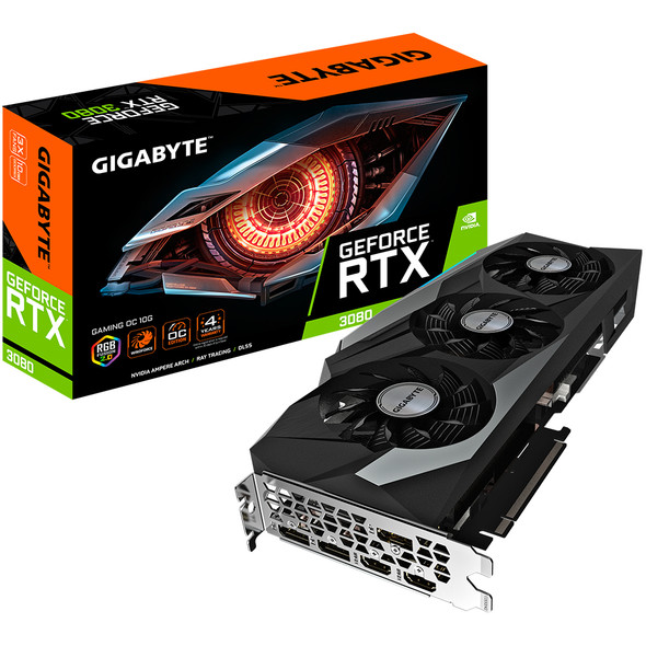 Gigabyte GeForce RTX 3080 GAMING OC 10G (rev. 2.0) NVIDIA 10 GB GDDR6X GV-N3080GAMING-OC-10GD-R2 889523029299
