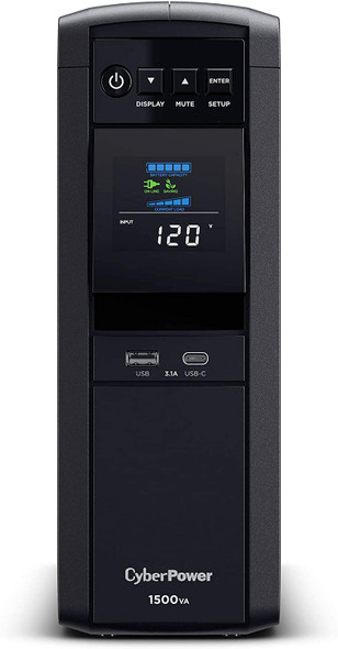 CyberPower Mini Tower UPS PFC Sinewave 1500VA 1000W With LCD Display CP1500PFCLCD 649532609642