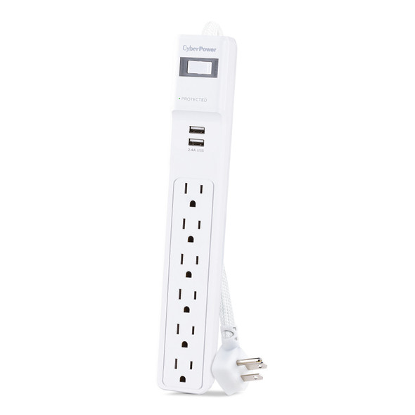 Cyberpower Systems P606URC2  6-outlet surge suppressor - 6 ft cord 2 usb a p606urc2