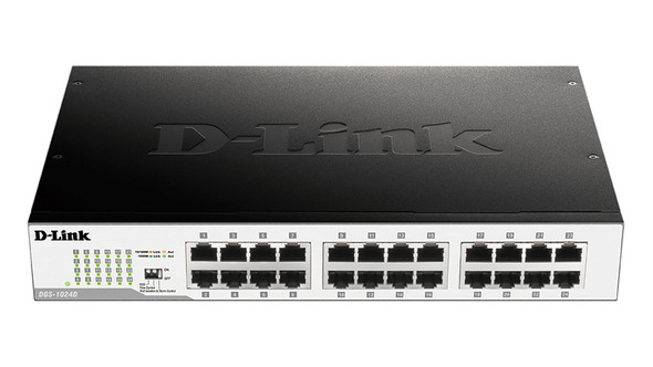 D-Link DGS-1024D network switch Unmanaged Gigabit Ethernet (10/100/1000) 1U Black, Silver 43753