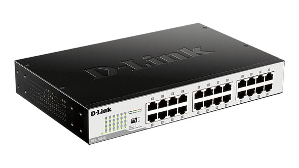 D-Link DGS-1024D network switch Unmanaged Gigabit Ethernet (10/100/1000) 1U Black, Silver 43753