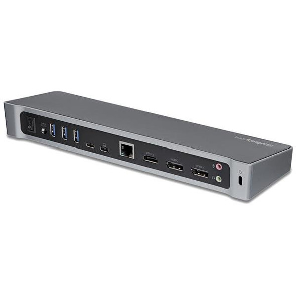 StarTech.com USB-C Dock - 4K Triple Monitor Laptop Docking Station with Dual DisplayPort & HDMI - 100W Power Delivery - USB-C, 4x USB-A Hub - USB 3.1 Gen 1 Type-C Dock - Windows & MacBook 43869