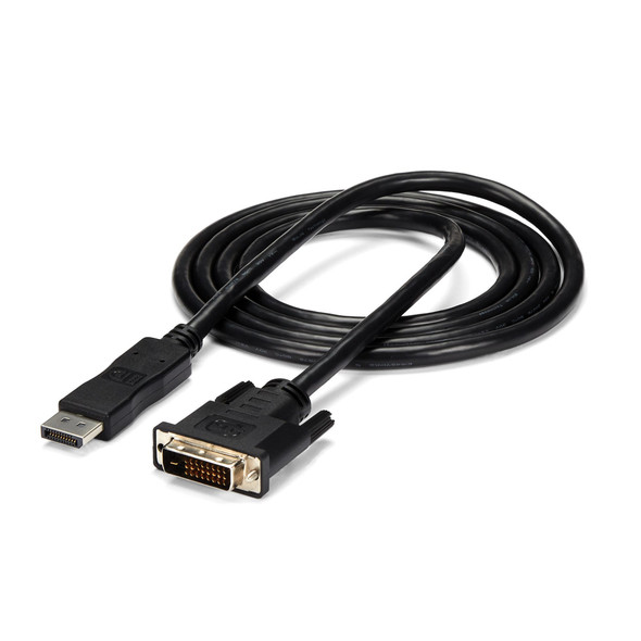 StarTech.com 6ft (1.8m) DisplayPort to DVI Cable - DisplayPort to DVI Adapter Cable 1080p Video - DisplayPort to DVI-D Cable Single Link - DP to DVI Monitor Cable - DP 1.2 to DVI Converter 43951