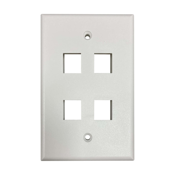Tripp Lite N042AB-004-IVM Safe-IT 4-Port Single-Gang Keystone Wall Plate, Antibacterial, Ivory Matte, TAA N042AB-004-IVM 037332269126
