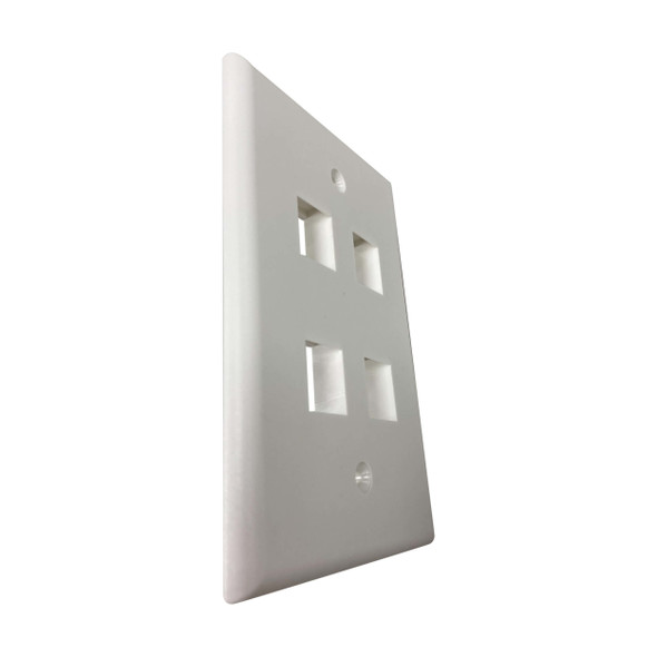 Tripp Lite N042AB-004-IVM Safe-IT 4-Port Single-Gang Keystone Wall Plate, Antibacterial, Ivory Matte, TAA N042AB-004-IVM 037332269126