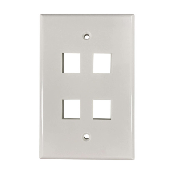 Tripp Lite N042AB-004-IVG Safe-IT 4-Port Single-Gang Keystone Wall Plate, Antibacterial, Ivory Gloss, TAA N042AB-004-IVG 037332269157