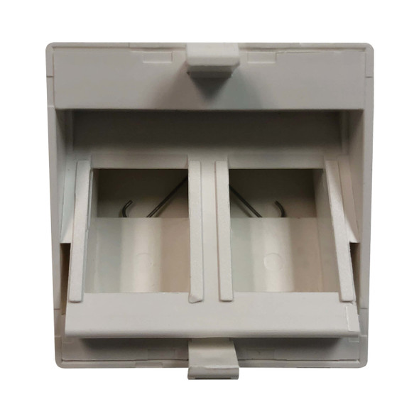 Tripp Lite N042E-WM2-SAT 2-Port European-Style Insert, Unloaded Shuttered Angled Module, Icon Tabs, White N042E-WM2-SAT 037332268921