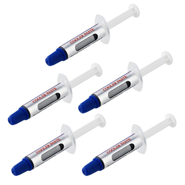 StarTech.com Thermal Paste, Pack of 5 Re-sealable Syringes (1.5g / each), Metal Oxide Compound, CPU Heat Sink Thermal Grease Paste SILV5-THERMAL-PASTE 065030895309