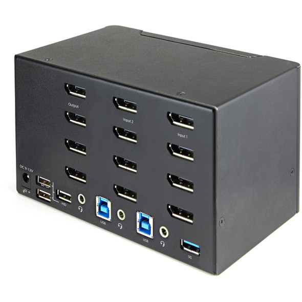 StarTech.com 2 Port Quad Monitor DisplayPort KVM Switch - 4K 60Hz UHD HDR - Desktop 4K DP 1.2 KVM with 2 Port USB 3.0 Hub (5Gbps) & 4x USB 2.0 HID Ports, Audio - Hotkey Switching - TAA SV231QDPU34K 065030881777