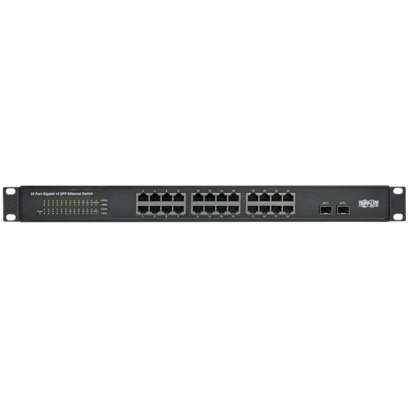 Tripp Lite 24-Port 10/100/1000 Mbps 1U Rack-Mount/Desktop Gigabit Ethernet Unmanaged Switch, 2 Gigabit SFP Ports, Metal Housing NG24 037332194732