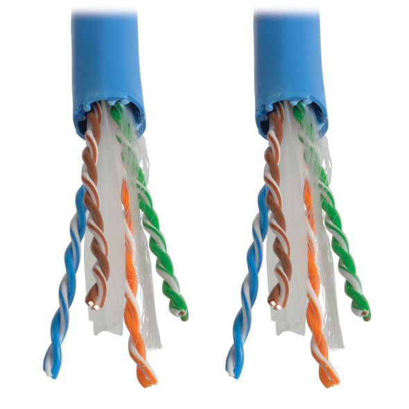 Tripp Lite N224-01K-BL Cat6 Gigabit Solid Core Plenum-Rated UTP CMP PVC Bulk Ethernet Cable, Blue, 1000 ft. (304.8 m) N224-01K-BL 037332168009