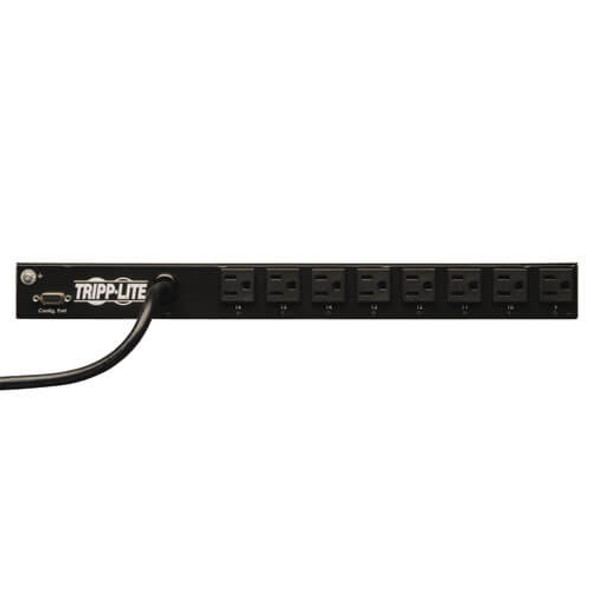 Tripp Lite 1.4kW Single-Phase Switched PDU, 120V Outlets (16 5-15R), 5-15P, 100-127V Input, 12ft Cord, 1U Rack-Mount PDUMH15NET 037332157690