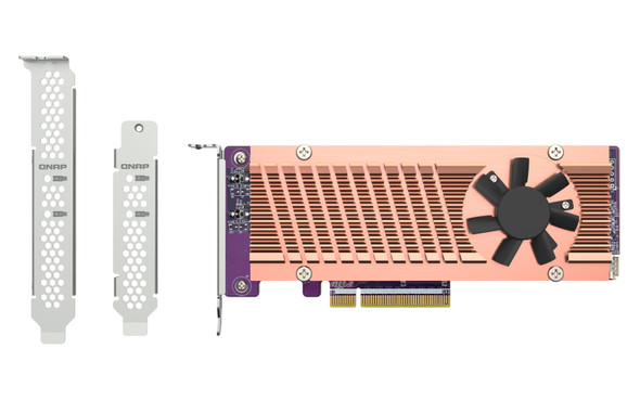 QNAP AC QM2-2P-384A Dual M.2 22110 2280 PCIe NVMe SSD expansion card Retail QM2-2P-384A 885022025251