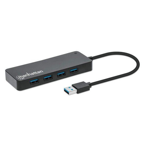 Manhattan USB-A Dock/Hub, Ports (x7): USB-A (x7), 5 Gbps (USB 3.2 Gen1 aka USB 3.0), External Power Supply Not Needed, Cable 15cm, SuperSpeed USB, Black, Three Year Warranty, Blister 766623168403