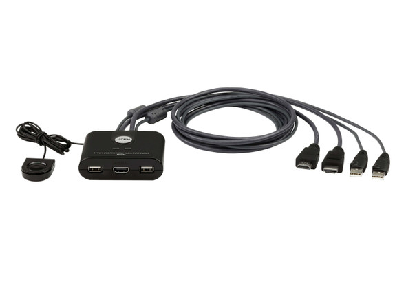 ATEN 2-Port USB FHD HDMI Cable KVM Switch 672792013119