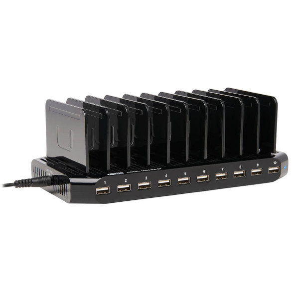 Tripp Lite 10-Port USB Charging Station with Adjustable Storage, 12V 8A (96W) USB Charger Output 037332190352