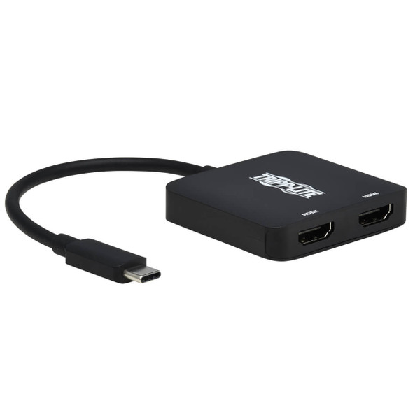 Tripp Lite U444-2H-MST4K6 USB-C Adapter, Dual Display - 4K 60 Hz HDMI, HDR, 4:4:4, HDCP 2.2, DP 1.4 Alt Mode, Black 037332263773