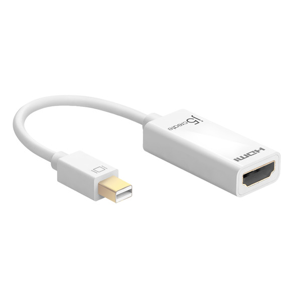 j5create JDA159 mini DisplayPort to 4K HDMI Adapter, White 847626000737