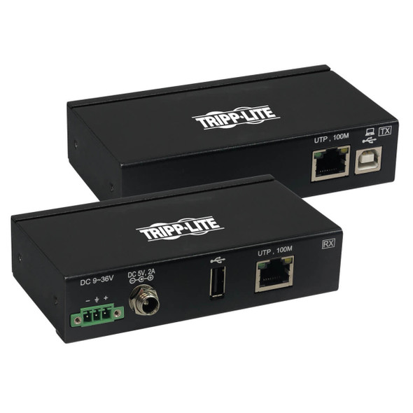 Tripp Lite B203-101-IND-ER 1-Port Industrial USB over Cat6 Extender, ESD Protection, PoC - USB 2.0, Mountable, 330 ft., TAA 037332260598