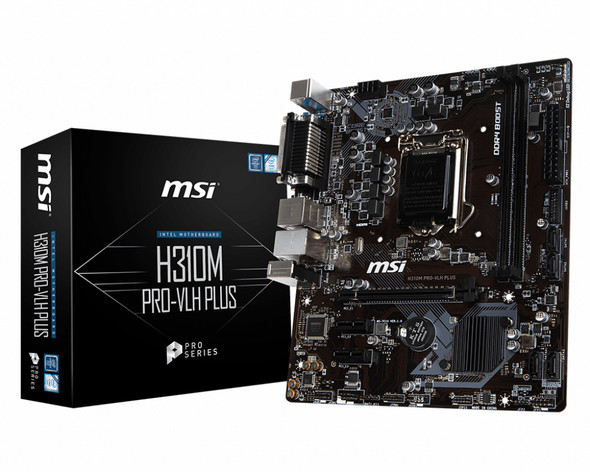 MSI H310M PRO-VLH PLUS Intel H310 LGA 1151 (Socket H4) micro ATX 824142170304
