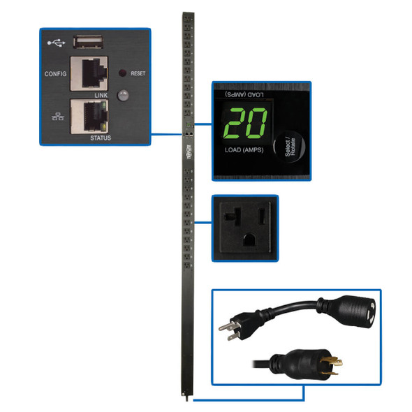 Tripp Lite PDUMNV20LX power distribution unit (PDU) 24 AC outlet(s) 0U Black 037332205308