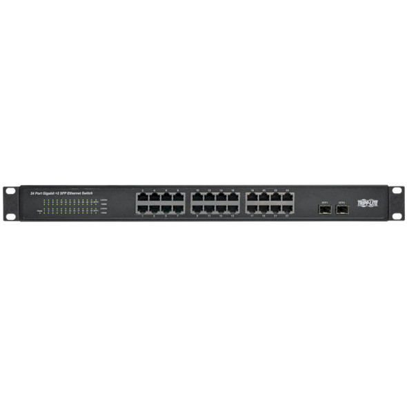 Tripp Lite 24-Port 10/100/1000 Mbps 1U Rack-Mount/Desktop Gigabit Ethernet Unmanaged Switch, 2 Gigabit SFP Ports, Metal Housing 037332194732