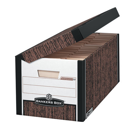 Fellowes Bankers Box Systematic - Letter/Legal, Woodgrain file storage box Brown