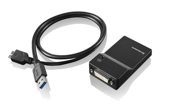 Lenovo USB 3.0 - DVI/VGA USB graphics adapter 2048 x 1152 pixels Black 887037486539