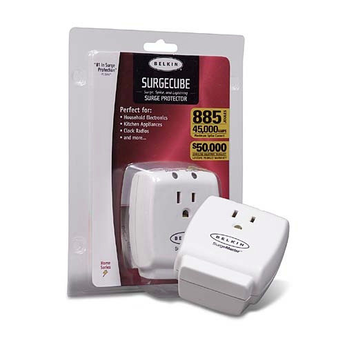 Belkin 1-Outlet Home Series SurgeCube White 1 AC outlet(s) 722868394311