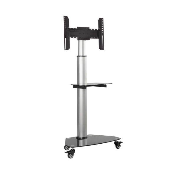 Tripp Lite DMCS3770SG75 Premier Rolling TV Cart for 37” to 70” Displays, Black Glass Base and Shelf, Locking Casters DMCS3770SG75 037332275486